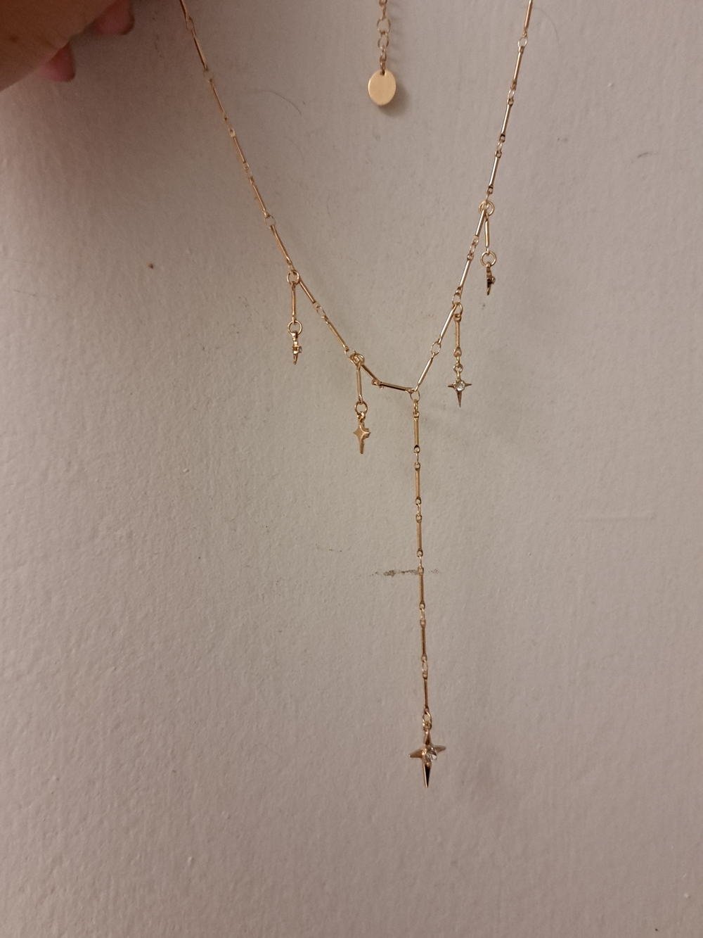 Gold Star Drop Lariat Necklace - Women Jewelry